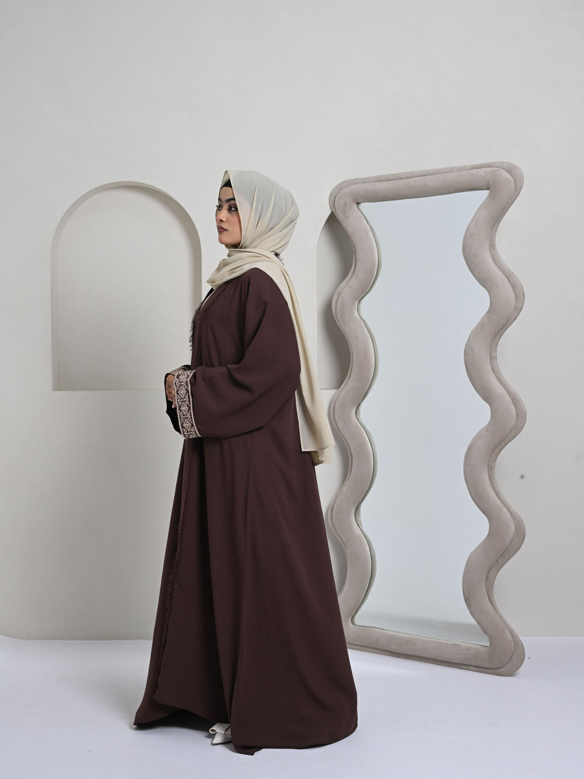 Embroidered Open Abaya