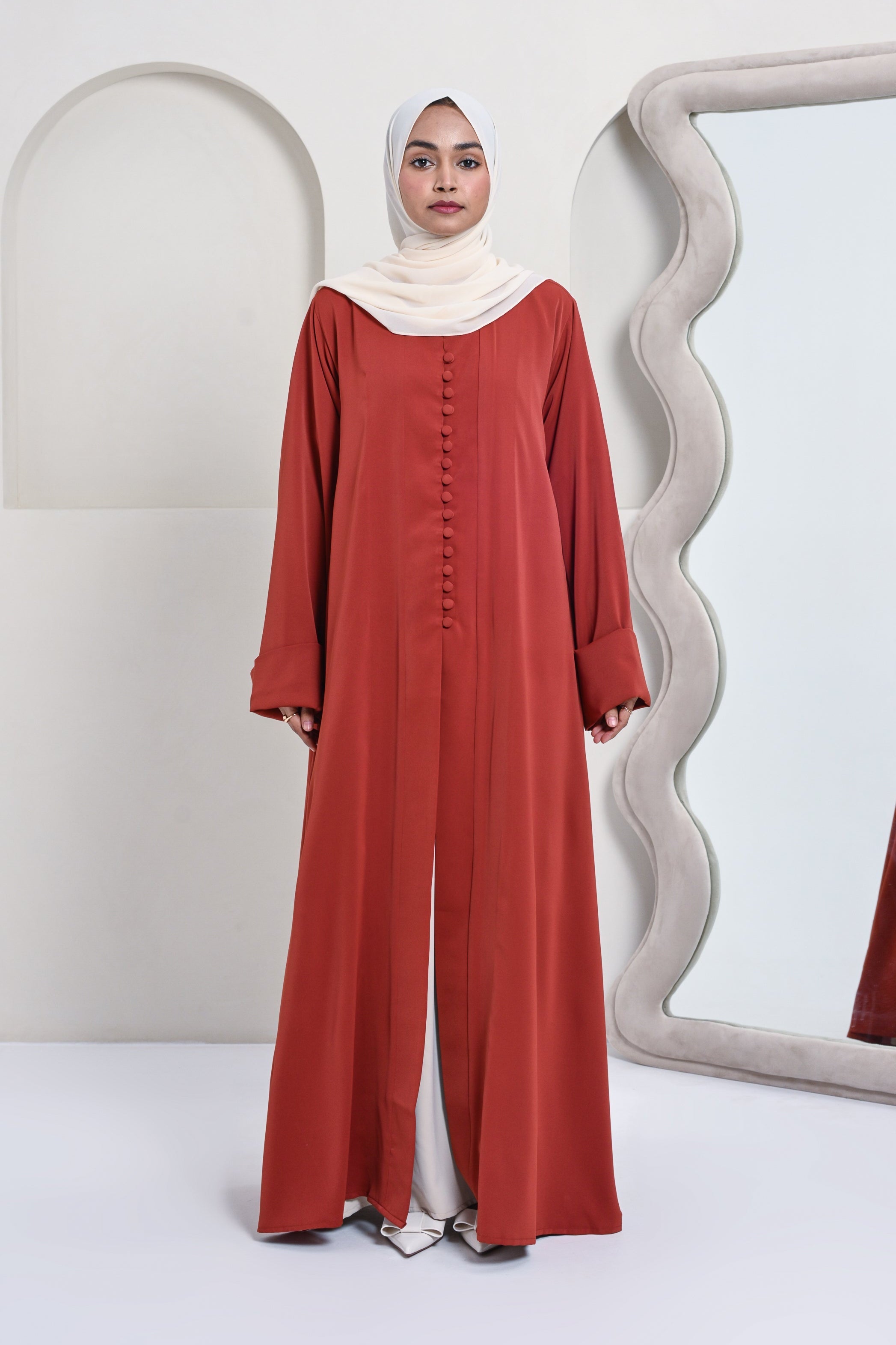 Contrast Trim Abaya